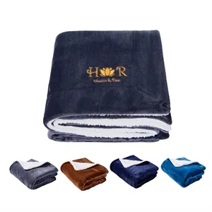 Custom Logo Dual Layer Micro Mink Sherpa Blanket