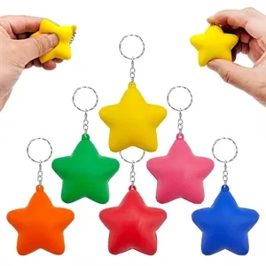 Custom Logo Pu Foam Star Keychain Stress Relief Ball Squeeze Toy