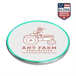 Custom Logo Sleek Qi Certified 15W Fast Wireless Charger with Light UP