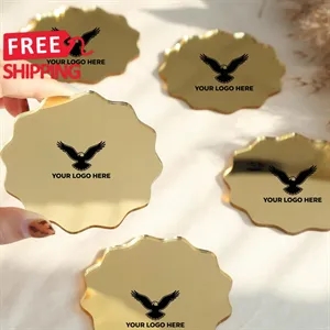 Acrylic Mirrored Scallop Wedding Place Card Rounds