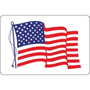 Rectangle Flag Roll Labels - 3" x 2"