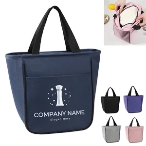 Custom Logo 9-Can Solid-Color 600D Oxford Insulated Lunch Tote