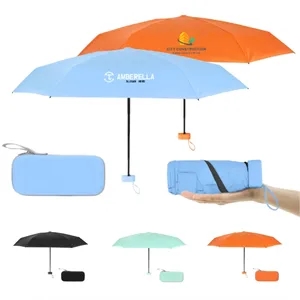 Custom Logo Printed Mini Folding Umbrella 38" With Case
