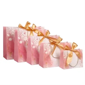 Flower Ribbon Bowknot Paper Tote Bag