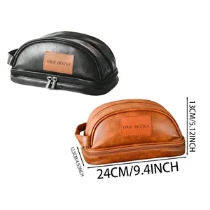 Personalized Leather Groomsman Toiletry Bag
