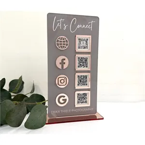 Acrylic QR Code Table Tent- Let's Connect