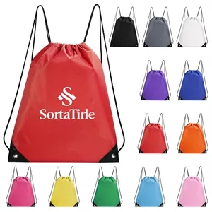 Custom Logo Polyester Drawstring Cinch Backpack 210D