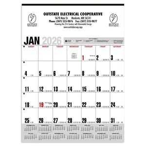Products Yearly Record® Gray with Red Calendar