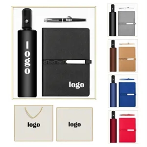 Luxury Office Gift Set w/ Auto-open Umbrella,  Journal & Pen