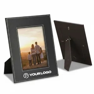 Custom vintage photo frame PU leather for tabletop display