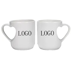 Heart Shaped Handle Ceramic Mug Heat Transfer