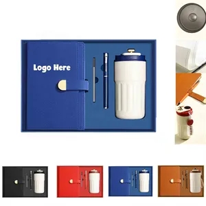 MOQ5 Premium Leather Journal Kit with Writing Pen and Coffe