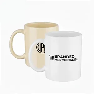 12 Oz Two Tone Ceramic Coffee Mug With Handle