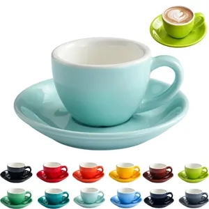 3oz ceramic coffee cup with saucer