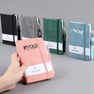 Custom Logo A6//A7 Pocket Small Notebook Journals with Pen Holder