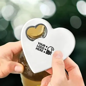 Heart Shaped Personalized Wedding Favor Magnet Opener