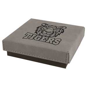 4" x 4" Gray Medal Box with Leatherette Lid