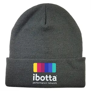 Custom Logo Knit Roll Cuff Beanie Cap