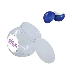 Custom Logo Mini Fish Bowl with Metallic Finish Round Lip Balm