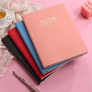 Custom Logo A4 Lined Daily 2026 PU Journal Planner Notebook Thick Page