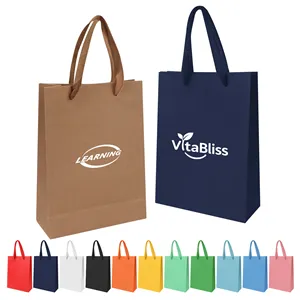 Small Paper Gift Bags W/ Handles 8" 4" 10"