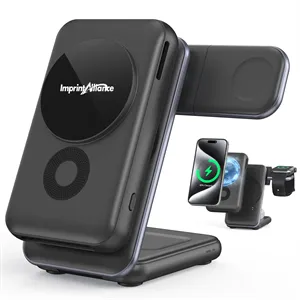 Custom Logo 10000mAh Magnetic 3-in-1 Wireless Power Bank