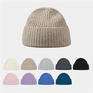 Custom Logo Cuffed 100% Merino Wool Seamless Beanie