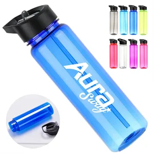 Custom Logo 25oz. Sports Water Bottle with Drinking Straw