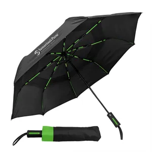 Custom Logo The Vented Accent Folding Umbrella-42" Arc, Auto Open/Close