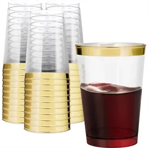 10oz Elegant Rimmed Disposable Party Cups