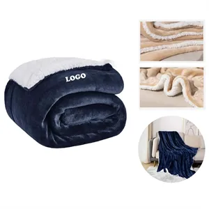 Custom Logo 50'' x 60''  Custom Sherpa Fleece Throw Blanket