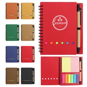 Custom Logo Mini Spiral Journal With Pen, Flags&Sticky Notes
