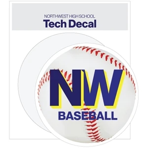 Tech Decal 3" dia. Circle on a 3.5" x 4" Sheet - White Vinyl