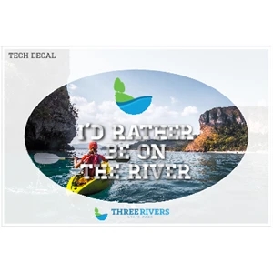 Tech Decal 5" x 3" Oval on a 6" x 4" Sheet - White Vinyl