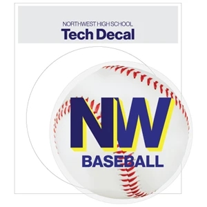 Tech Decal 3" dia. Circle on a 3.5" x 4" Sheet - Clear Vinyl