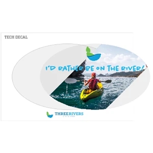 Tech Decal 5" x 3" Oval on a 6" x 4" Sheet - Clear Vinyl