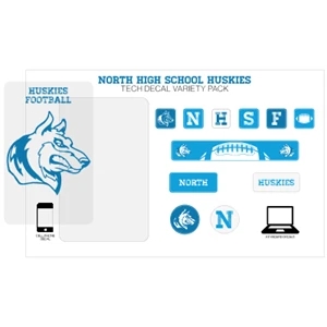 Tech Decal Variety on a 8" x 5" sheet - Clear Vinyl