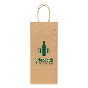 Recycled Natural Kraft Shopping Bag Wine Bottle Size