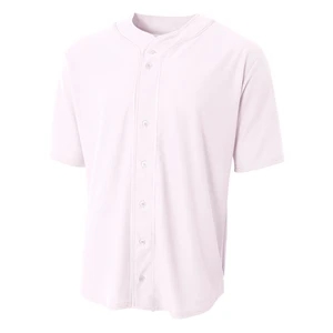 A4 Short Sleeve Full Button Baseball Top