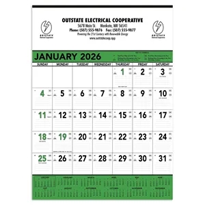 Triumph® Calendars Green & Black Contractor Memo Calendar