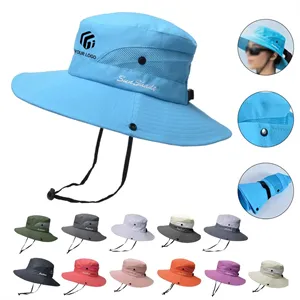 Custom Logo Summer beach lightweight waterproof foldable wide bucket hat