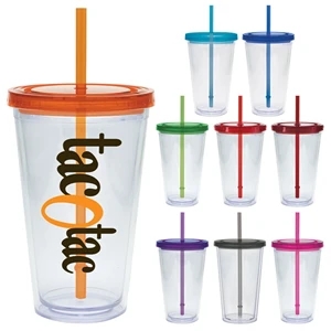 20 oz Large Carnival Cup - Color Lid And Straw