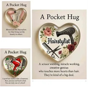 Hairdresse Heart Pocket Hug Token with Greeting Cards