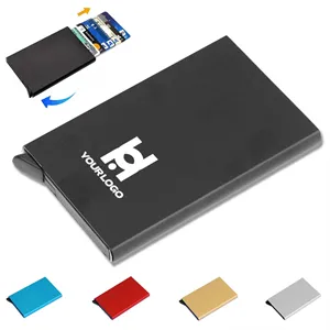 Slim wallet card holder pop up RFID blocking for business