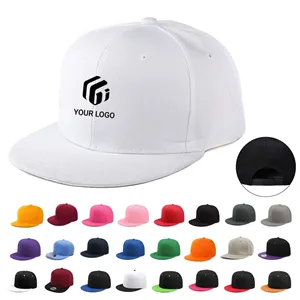 Custom Logo Adjustable Hip Hop Style Snapback Hat Cap with Flat Bill