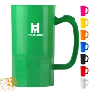 Plastic beer mug with handle multi-color custom for parties