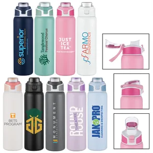 Custom Logo 28 oz. PopSip Vacuum Insulated Water Bottle w/Sipper Lid