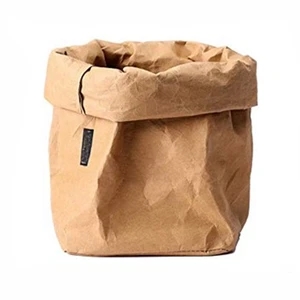 Washable Kraft Paper Storage Pouch Bag