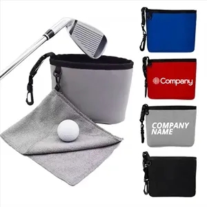 Custom Logo Golf Club Cleaner Bag with Cloth