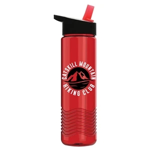 24 Oz Wave Bottle With Flip Straw Lid